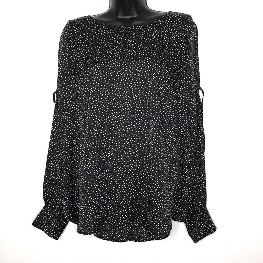 Lane Bryant Cold Shoulder Black Polka Dot Top-18 - Picture 4 of 14